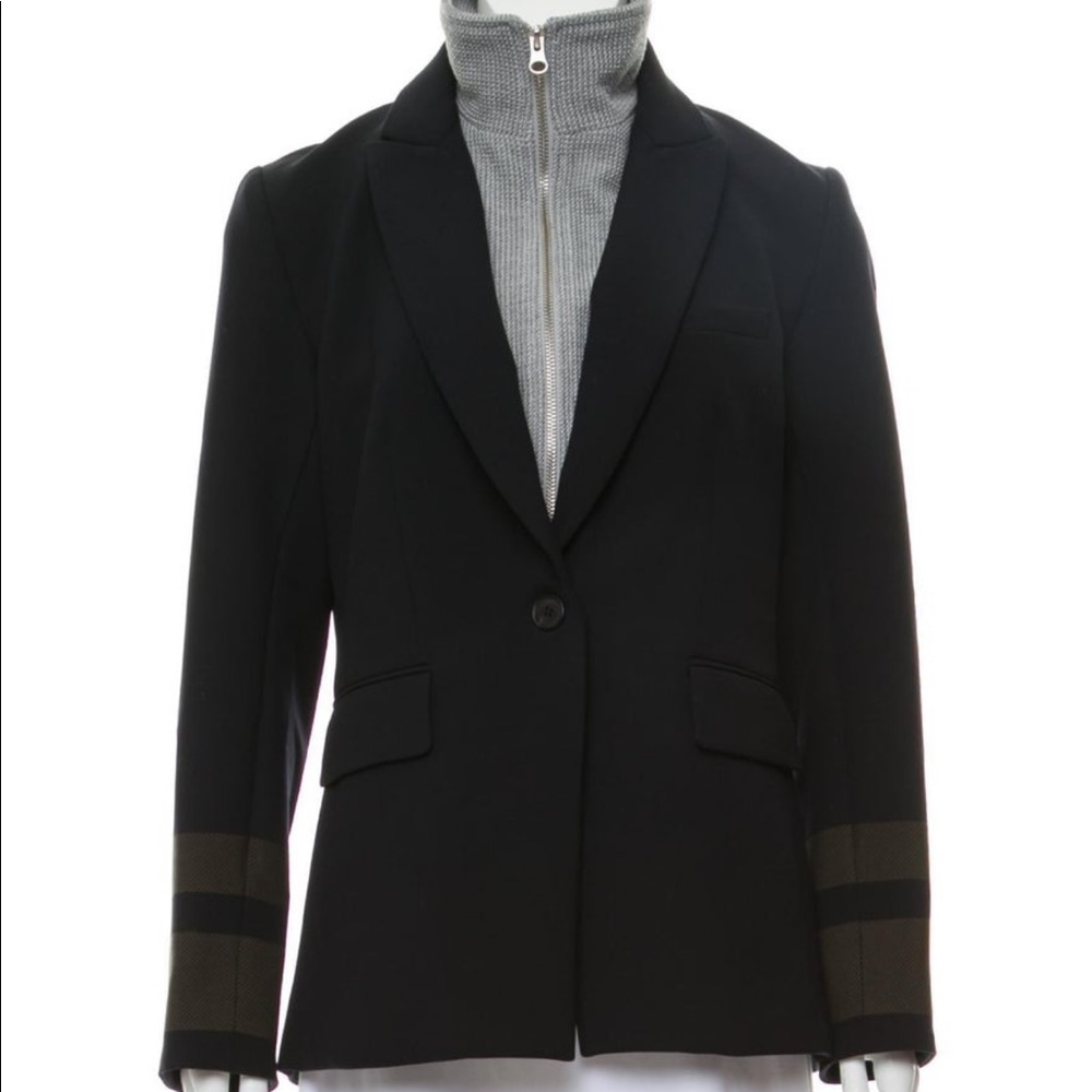 VERONICA BEARD Blazer with Stipe Sleeve Detail